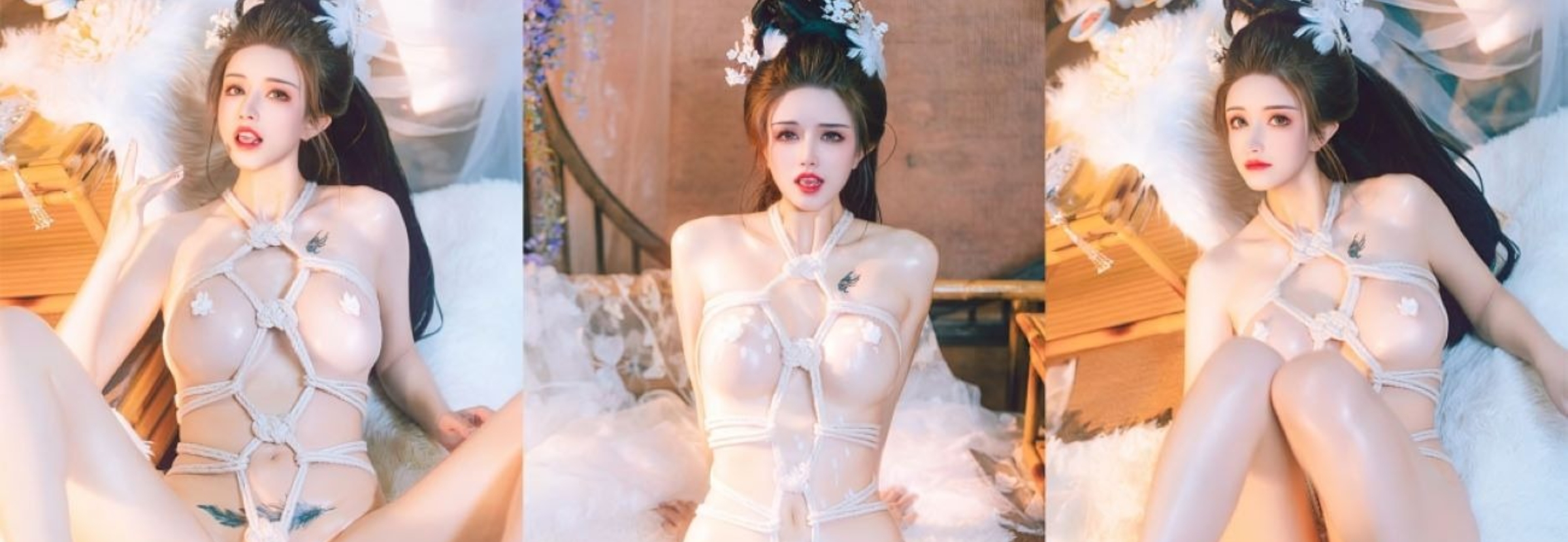 爆乳福利姬 鹿八岁baby 写真新作幽梦清韵 古风仙子轻SM绳艺捆绑朦胧美感拉满