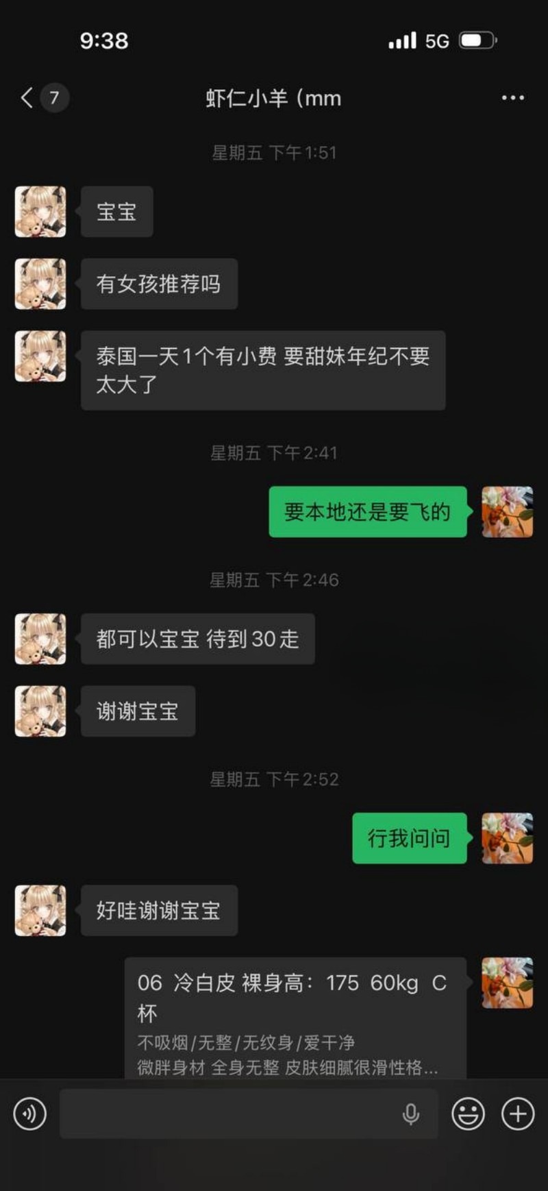 虾仁小羊赴泰聊天记录